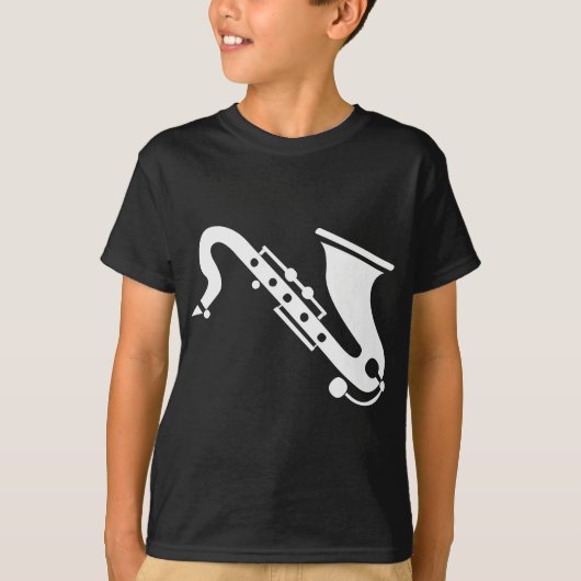T-shirt Saxophone - Blanc (Devant)