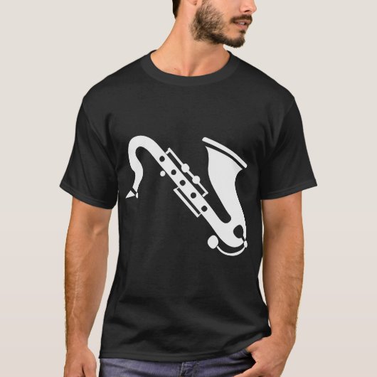 T-shirt Saxophone - Blanc (Devant)
