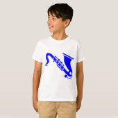 T-shirt Saxophone - Bleu (Devant entier)