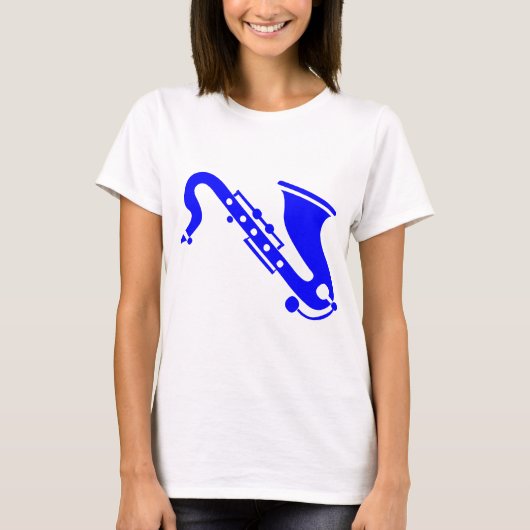 T-shirt Saxophone - Bleu (Devant)