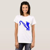 T-shirt Saxophone - Bleu (Devant entier)