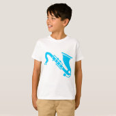T-shirt Saxophone - Ciel bleu (Devant entier)