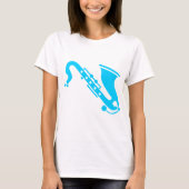 T-shirt Saxophone - Ciel bleu (Devant)