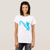 T-shirt Saxophone - Ciel bleu (Devant entier)