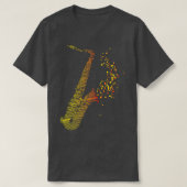 T-shirt Saxophone créatif Art Orange Mix (Design devant)