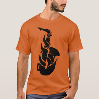 T-shirt Saxophone de dessin animé rétro