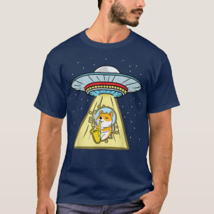 T-shirt Saxophone de l'astronaute de corgi Ufo