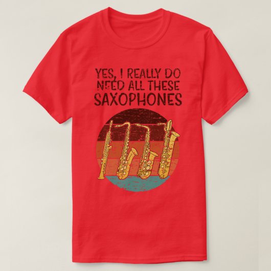 T-shirt Saxophone drôle (Design devant)