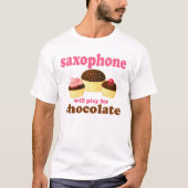 T-shirt Saxophone drôle de chocolat (Devant)