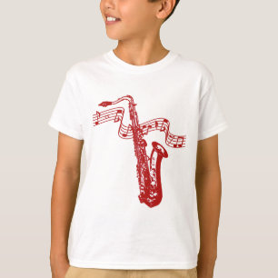 T-shirt Saxophone et notes