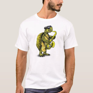 T-shirt Saxophone frais jouant la tortue