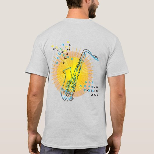 T-shirt Saxophone Illustration Cool Art moderne Saxophonis (Dos)