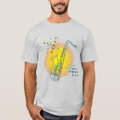 T-shirt Saxophone Illustration Cool Art moderne Saxophonis (Devant)