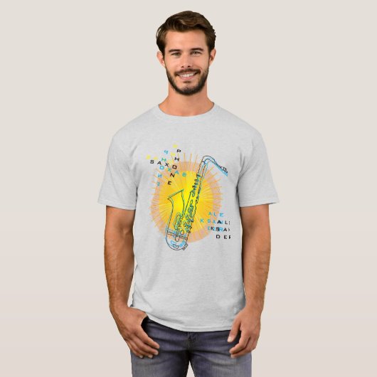 T-shirt Saxophone Illustration Cool Art moderne Saxophonis (Devant entier)