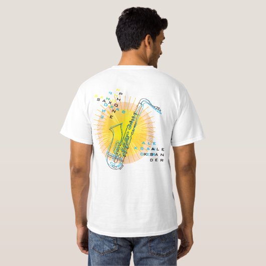 T-shirt Saxophone Illustration Cool Art moderne Saxophonis (Dos entier)