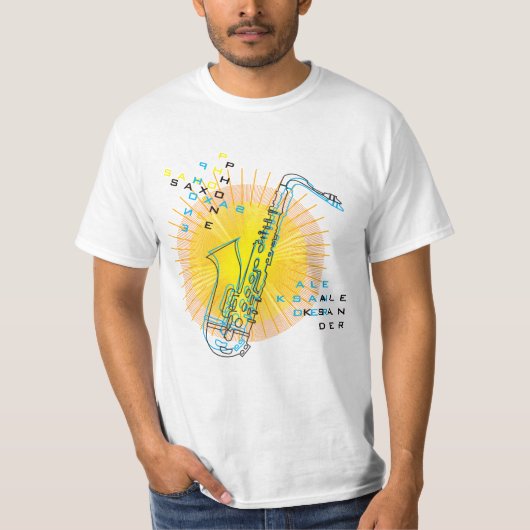 T-shirt Saxophone Illustration Cool Art moderne Saxophonis (Devant)