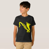 T-shirt Saxophone - Jaune (Devant entier)