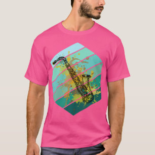 T-shirt Saxophone Jazz Music Retro Vintage Style S