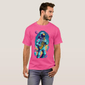 T-shirt Saxophone Jouer Astronaut Jazz Lover (Devant entier)