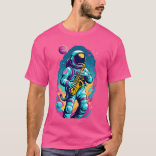 T-shirt Saxophone Jouer Astronaut Jazz Lover