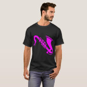 T-shirt Saxophone - magenta (Devant entier)