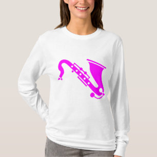 T-shirt Saxophone - magenta