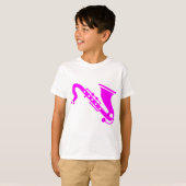 T-shirt Saxophone - magenta (Devant entier)