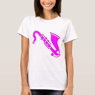 T-shirt Saxophone - magenta