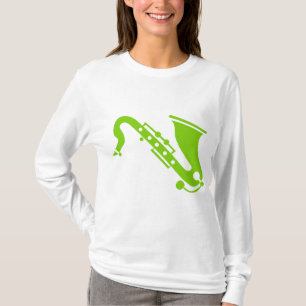 T-shirt Saxophone - Martian Green