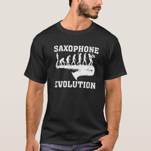 T-shirt Saxophone Music Lover Saxophone Evolution (Devant)