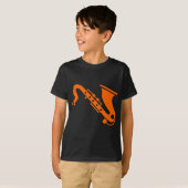 T-shirt Saxophone - Orange (Devant entier)