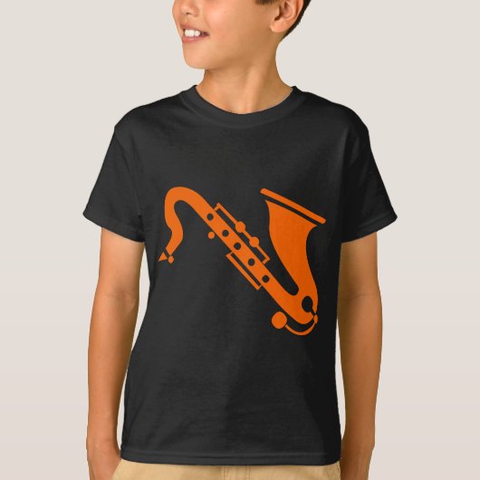 T-shirt Saxophone - Orange (Devant)