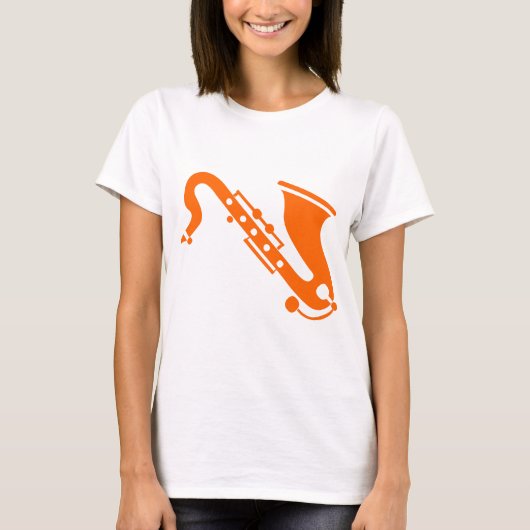 T-shirt Saxophone - Orange (Devant)
