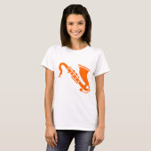 T-shirt Saxophone - Orange (Devant entier)