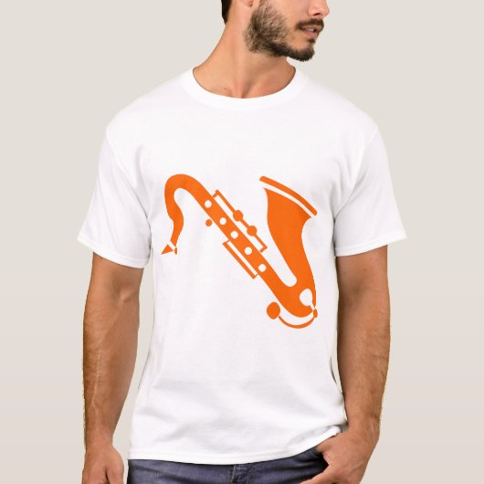 T-shirt Saxophone - Orange (Devant)
