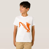 T-shirt Saxophone - Orange (Devant entier)