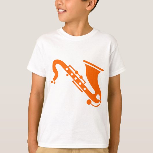 T-shirt Saxophone - Orange (Devant)