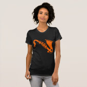 T-shirt Saxophone - Orange (Devant entier)