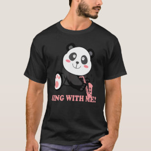 T-shirt Saxophone Panda Ours Chanter & Jouer Instrument