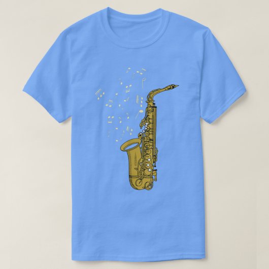 T-shirt Saxophone Player Jazz Music Notes Saxophonist Saxo (Design devant)