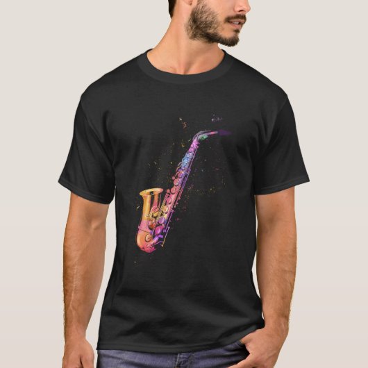 T-shirt Saxophone Pour Blues Musique Jazz Alto Musiciens (Devant)