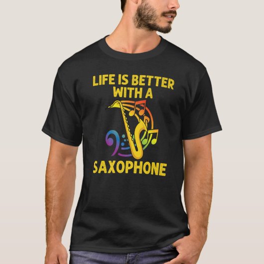 T-shirt Saxophone Pour Hommes Instrument De Reed Pour Femm (Devant)