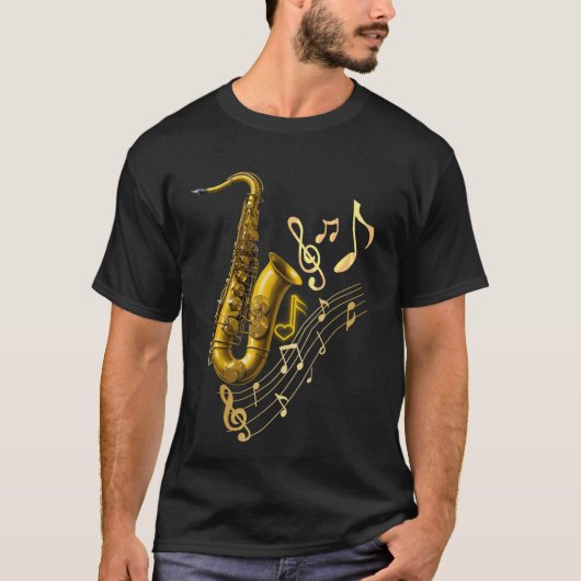 T-shirt saxophone pour les mélomanes (Devant)