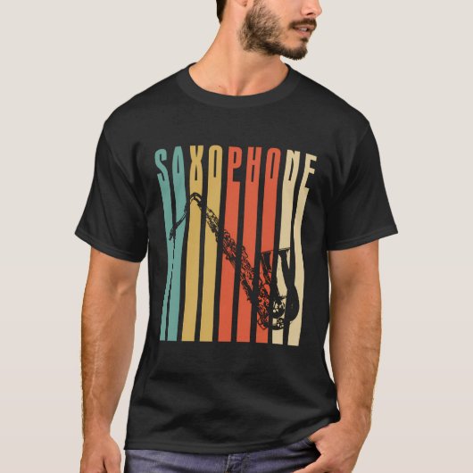 T-shirt Saxophone rétro (Devant)