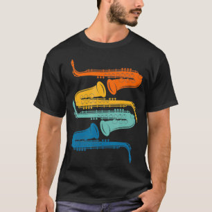 T-shirt Saxophone rétro vintage
