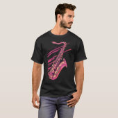 T-shirt Saxophone rose (Devant entier)