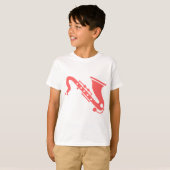 T-shirt Saxophone - rose tropicale (Devant entier)