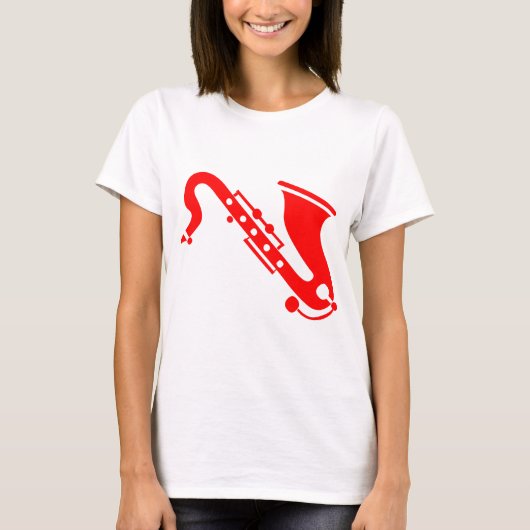 T-shirt Saxophone - Rouge (Devant)