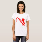 T-shirt Saxophone - Rouge (Devant entier)
