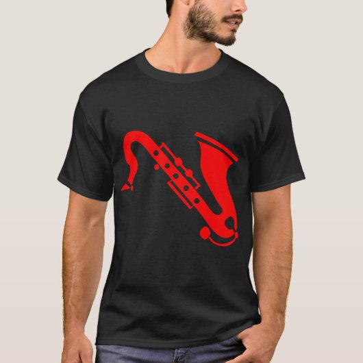 T-shirt Saxophone - Rouge (Devant)